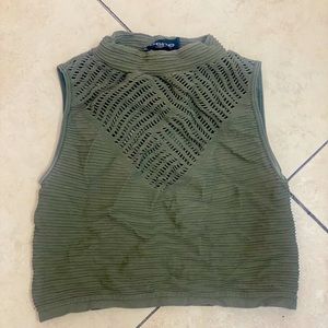 Bebe olive green crop top